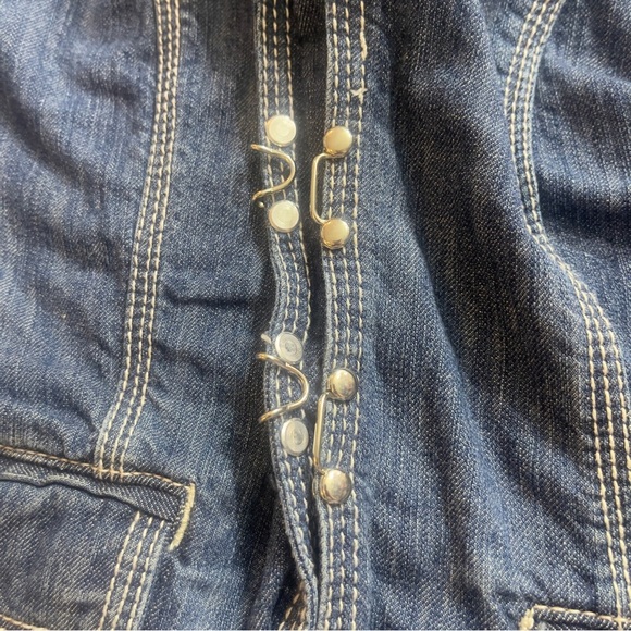 Tommy Hilfiger Medium Washed Denim Collared Vest Small - Picture 9 of 12